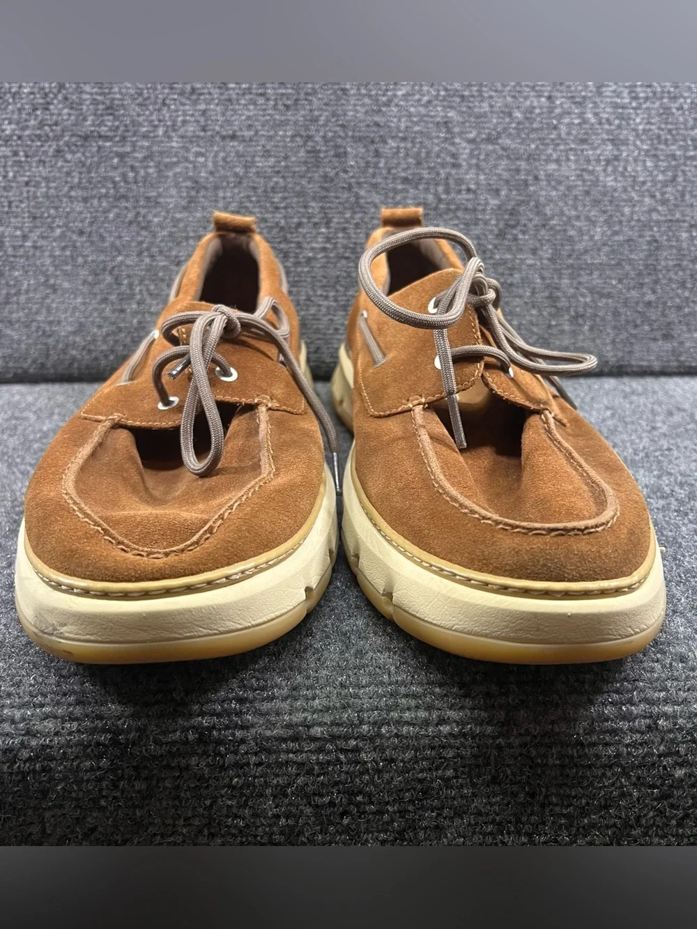Cole Haan Zerogrand Regatta Tan Suede Waterproof Boat Shoes Mens 12W Pecan/Tan